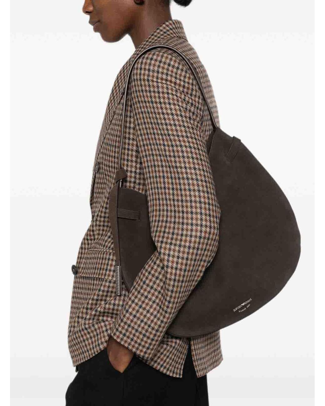 Emporio Armani Black Leather Hobo Bag