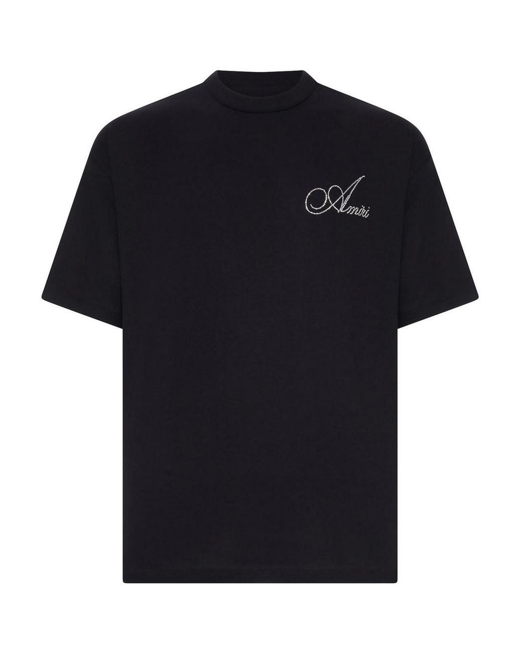 Amiri Black Crystal Logo Cotton T-Shirt for men