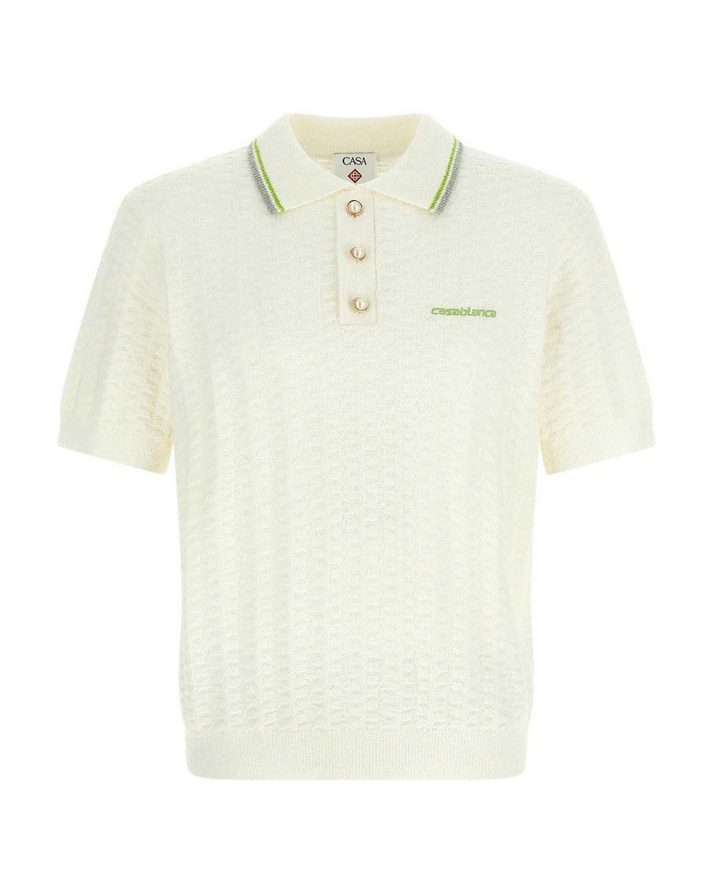 Casablanca White Tennisboucl Polo Shirt for men