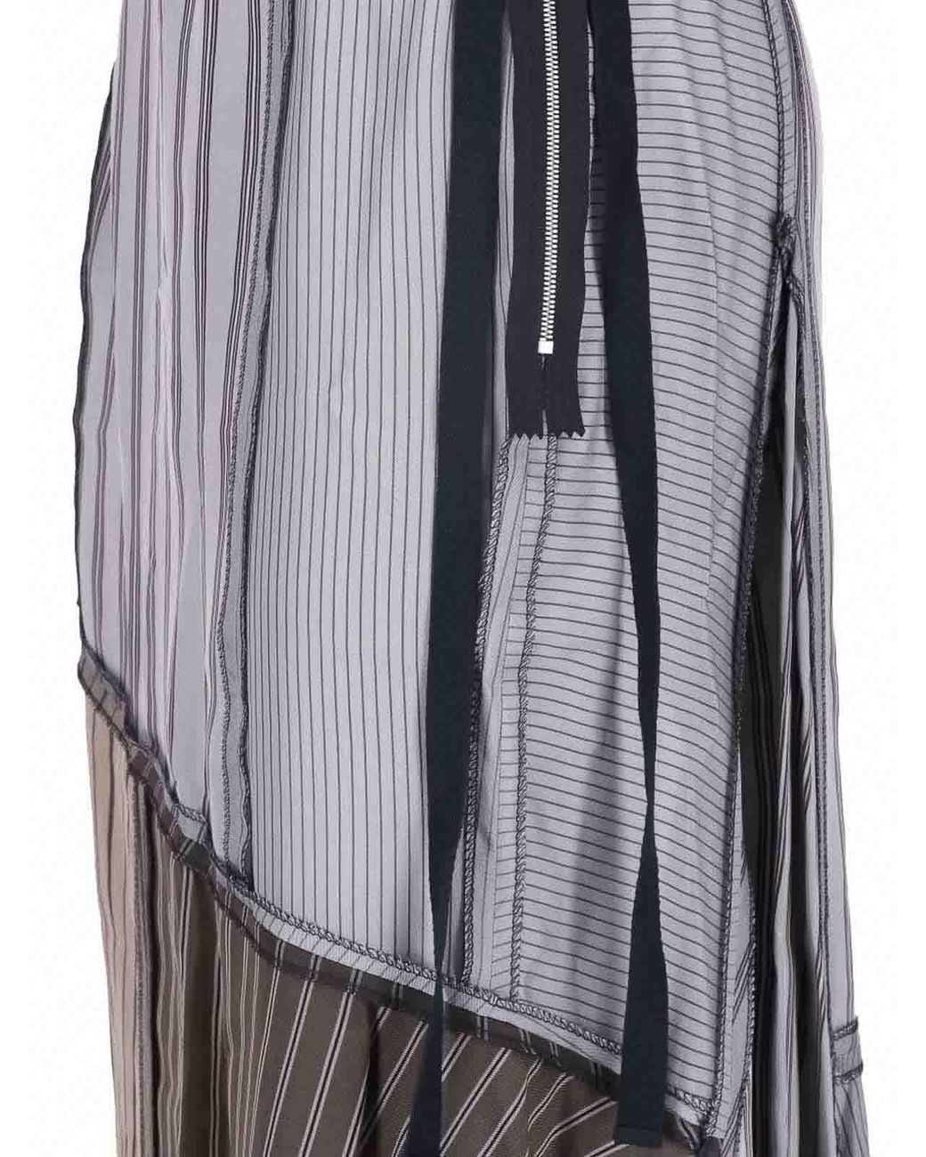 Maison Margiela Gray Patchwork Midi Skirt