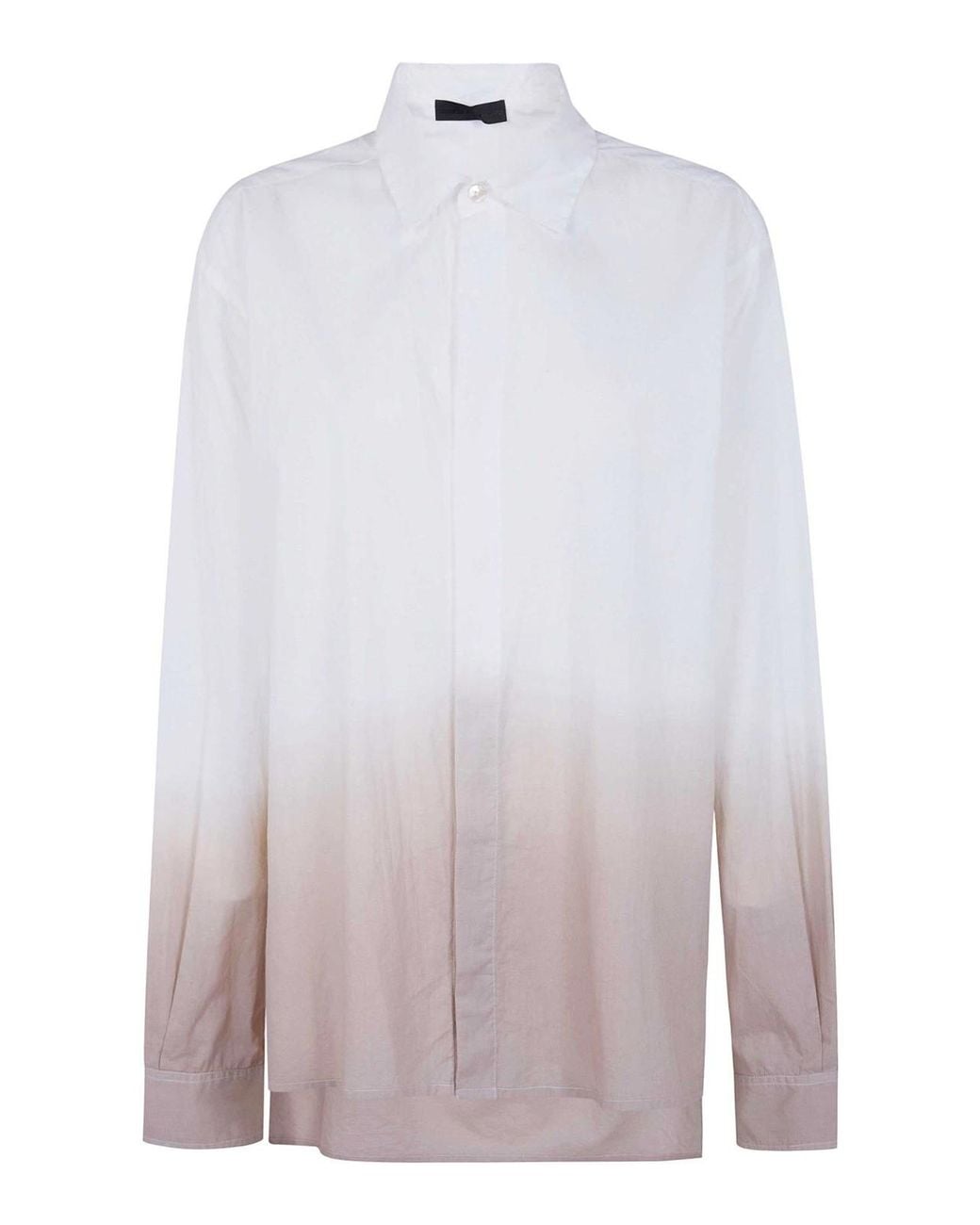Maria Calderara White Shaded Cotton Muslin Shirt