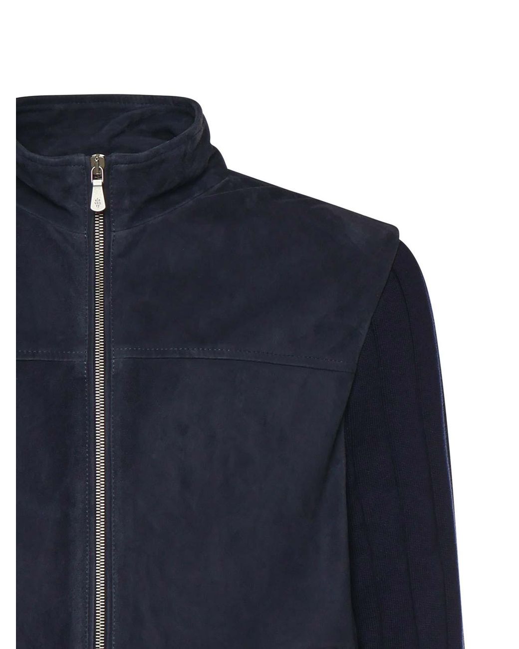 Eleventy Blue Leather Jacket for men