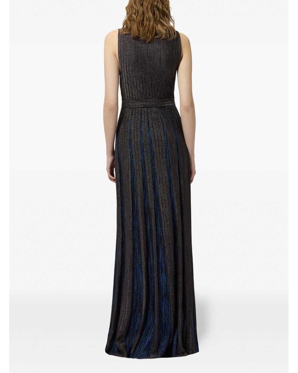Missoni Black Belted Lamé Knitted Dress