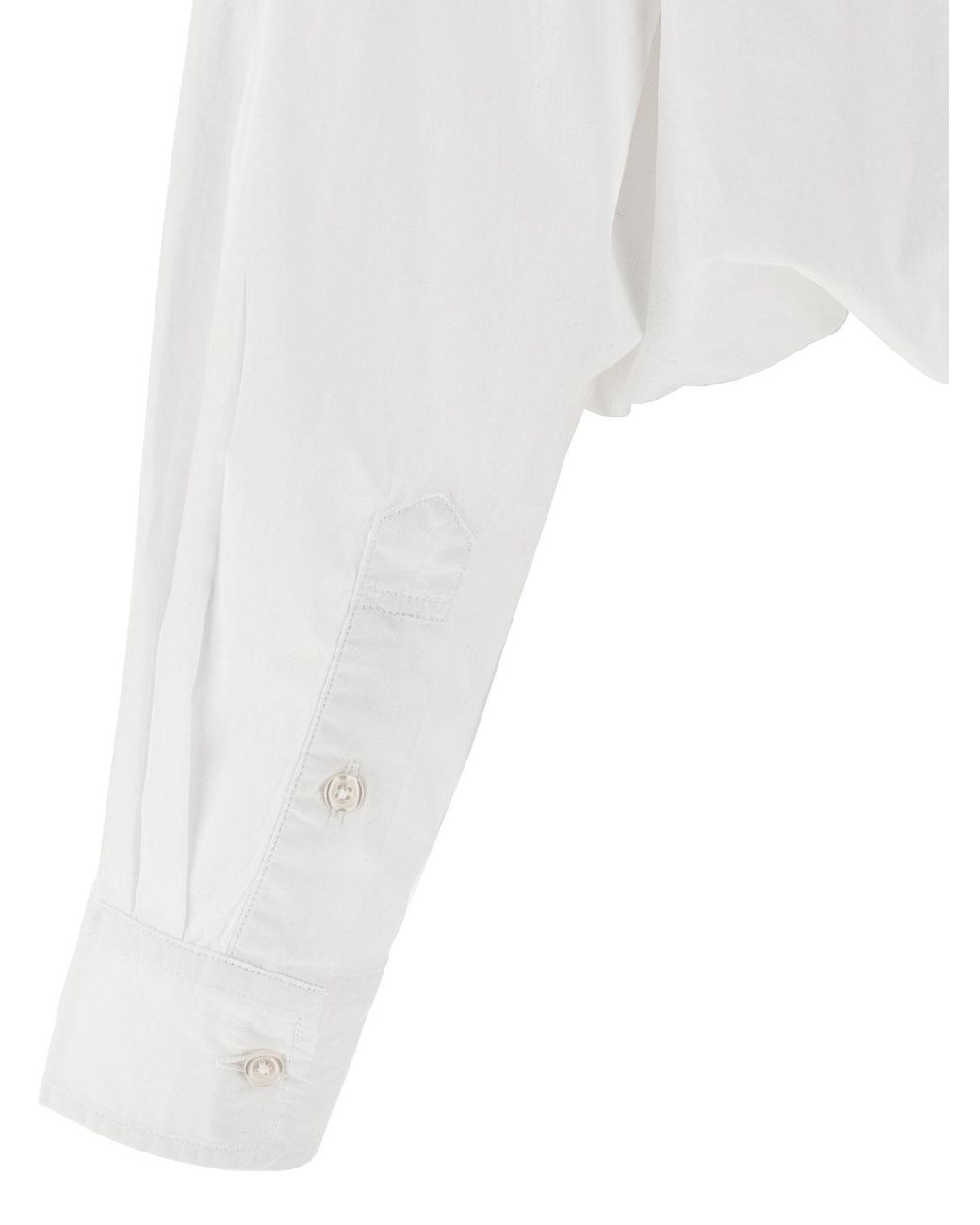 R13 White Crossover Bubble Shirt