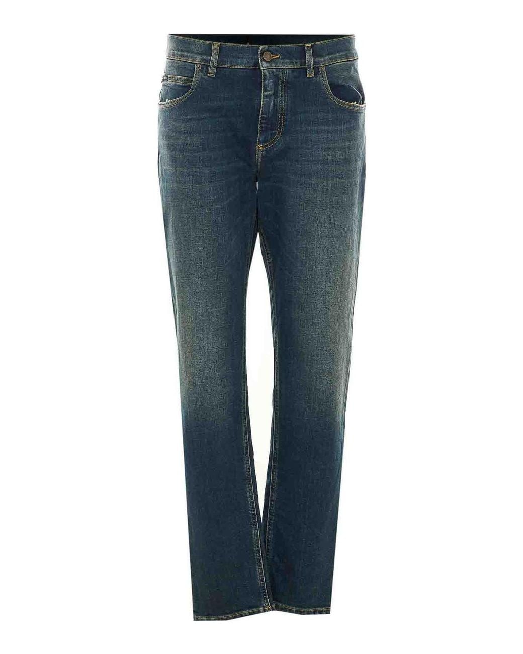 Dolce & Gabbana Blue Stretch Regular Jeans for men