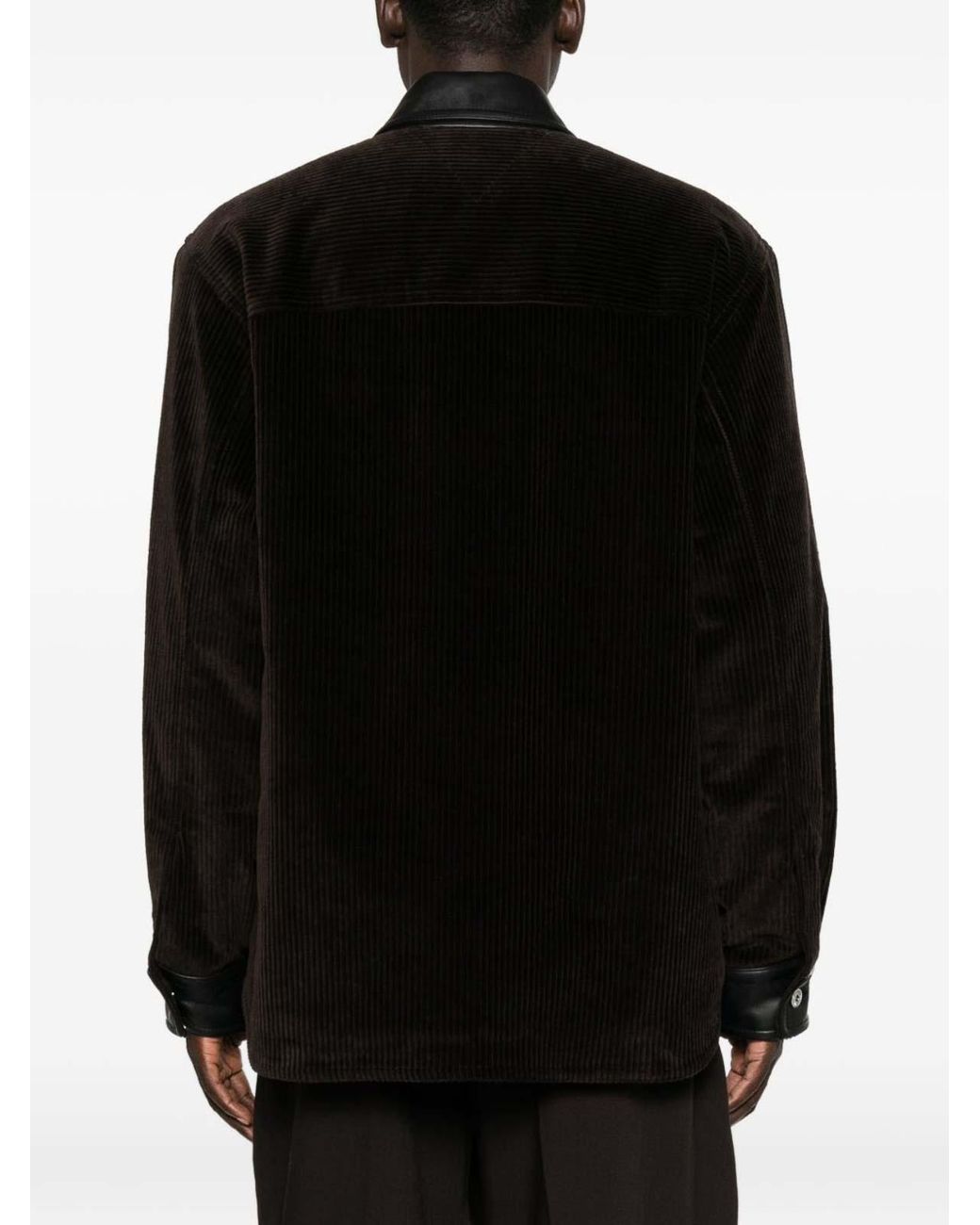 Bottega Veneta Black Cotton Corduroy Shirt Jacket for men