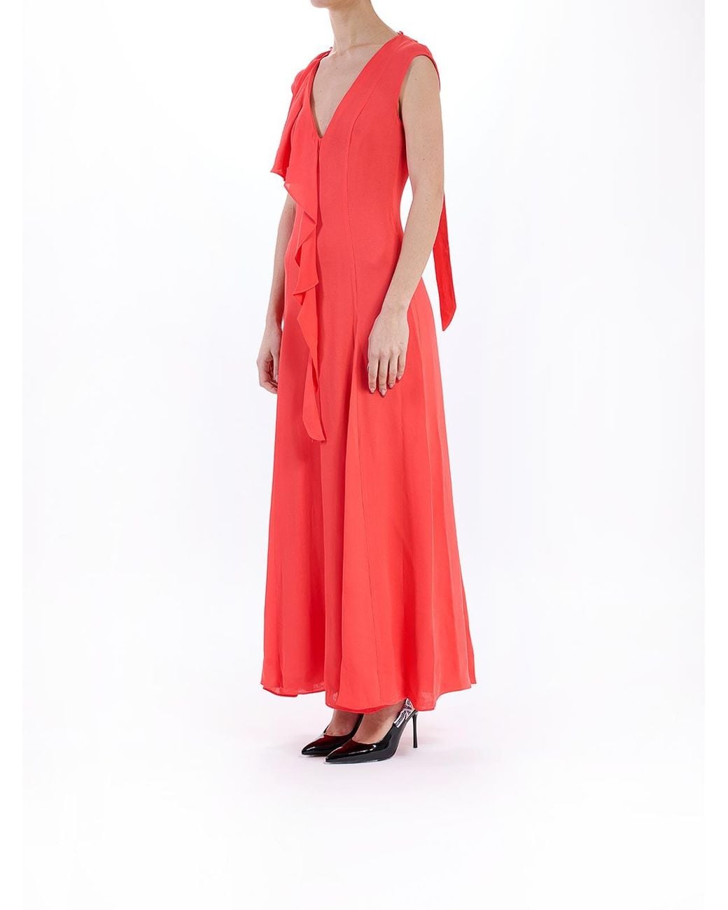Karl Lagerfeld Red Ruffle Occasion Dress