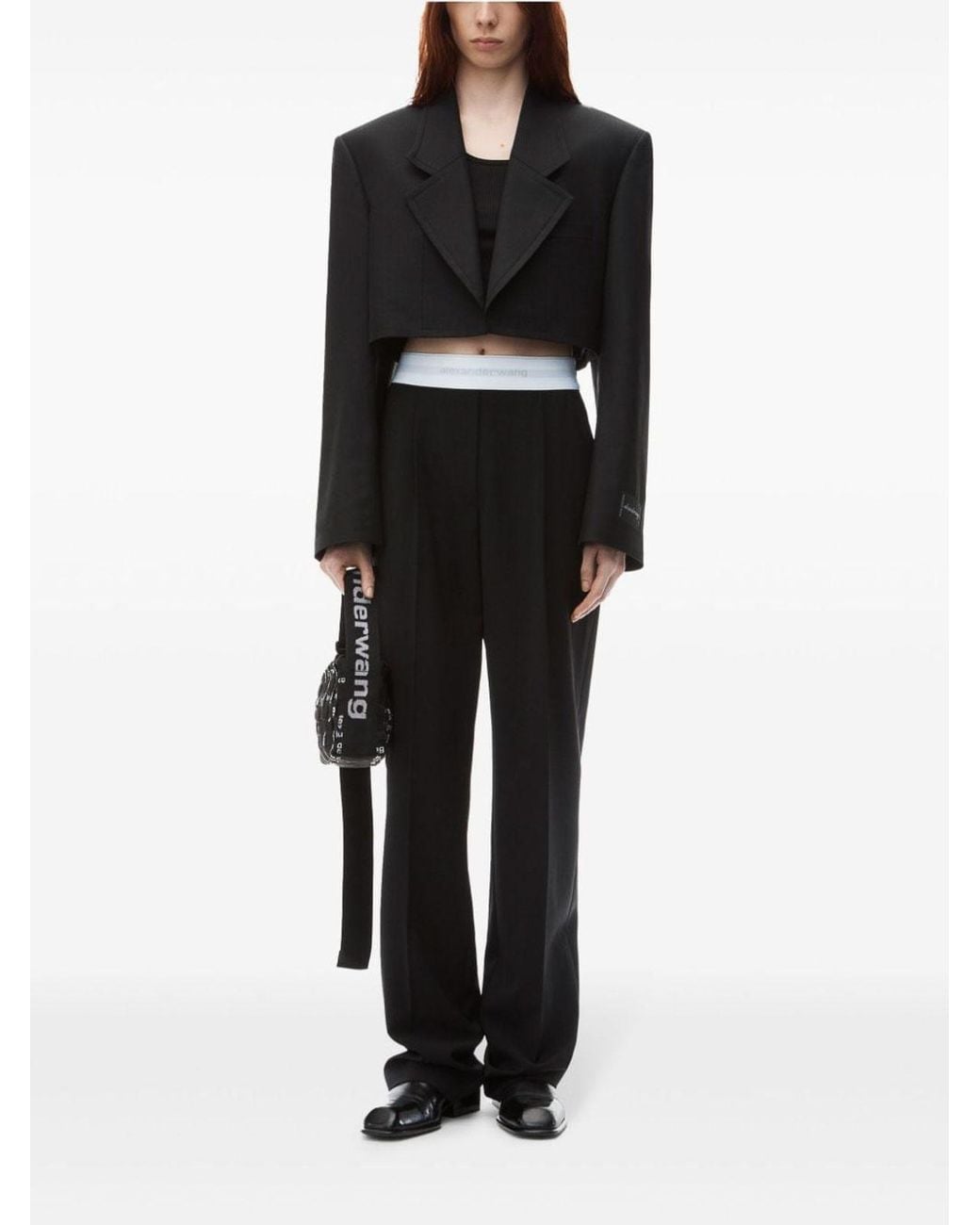 Alexander Wang Black Long Pants With Logo Band