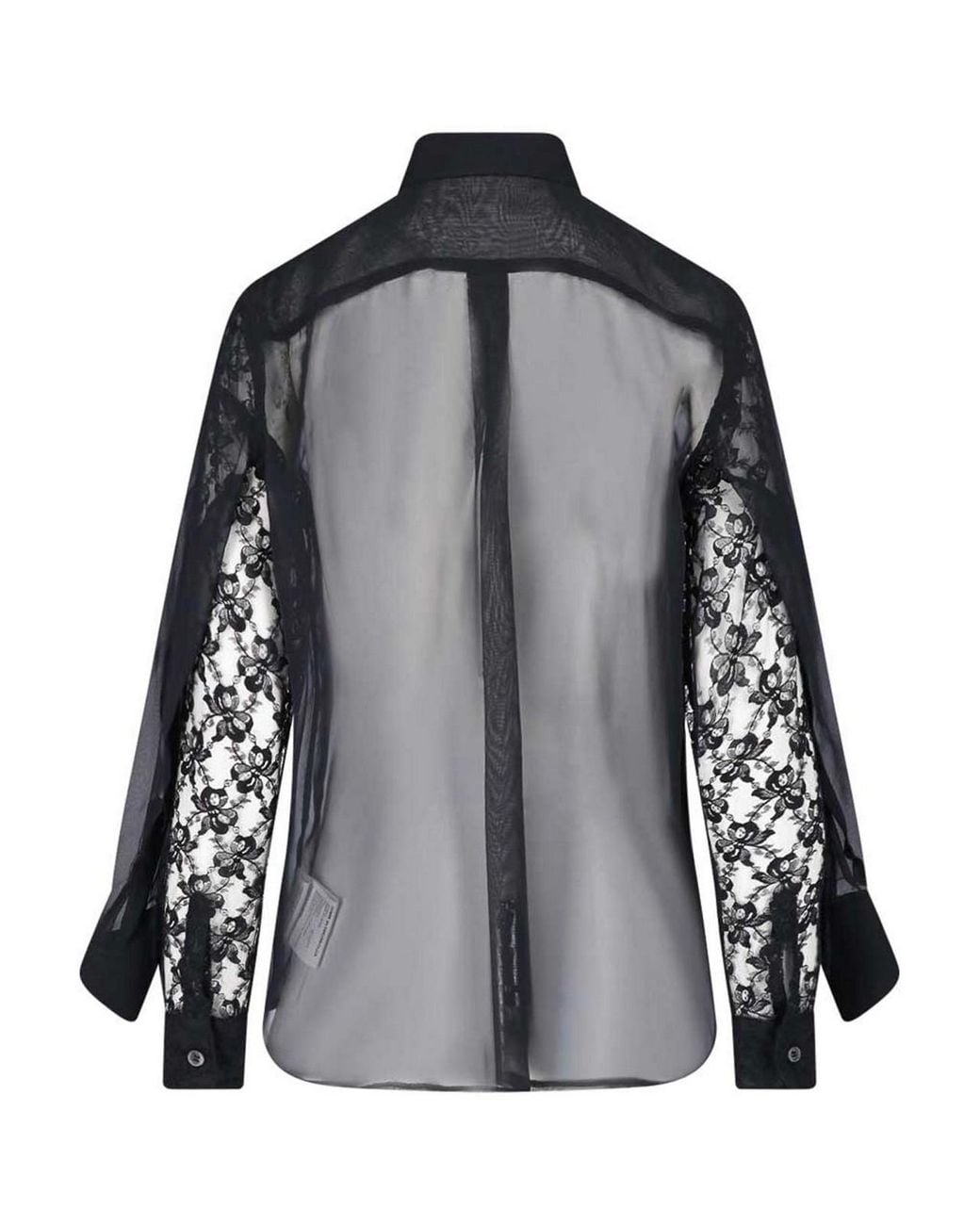 Comme des Garçons Gray Sheer Lace Shirt