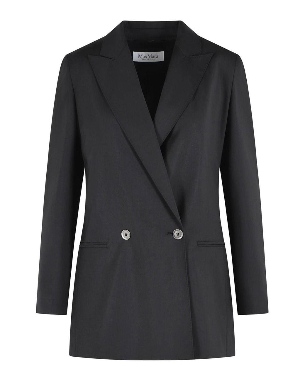 Max Mara Black Bikini Virgin Wool Blazer