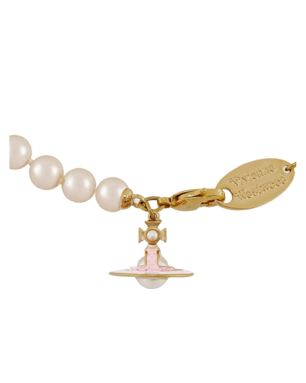 Vivienne Westwood Metallic Simonetta Pearl Necklace
