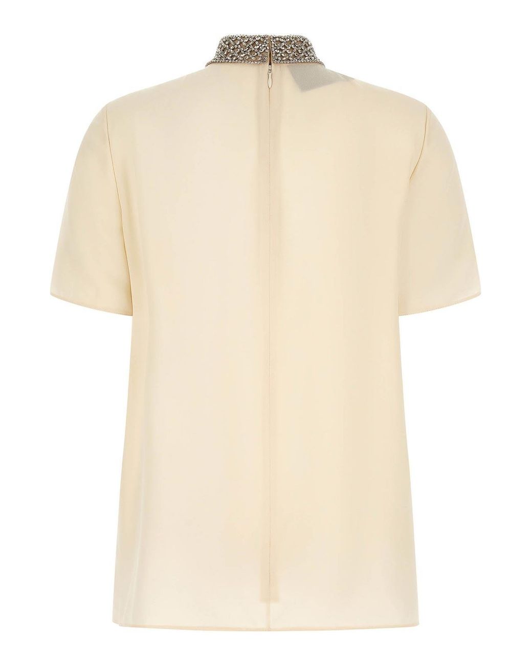 Valentino Garavani Natural Jewel Collar Top