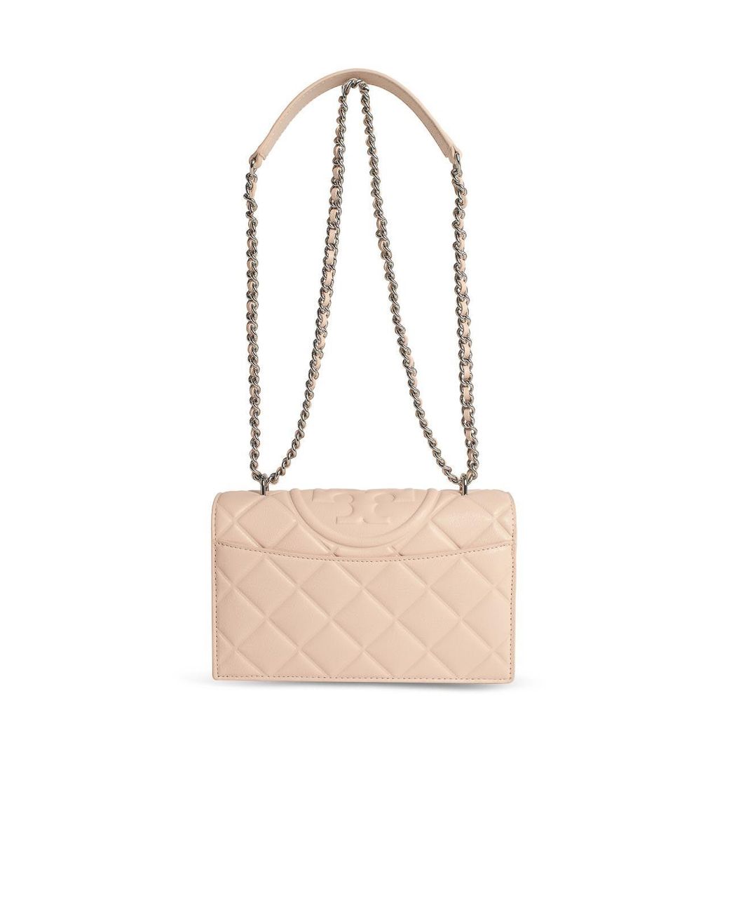 Tory Burch Natural Fleming Small Leather Crossbody Bag