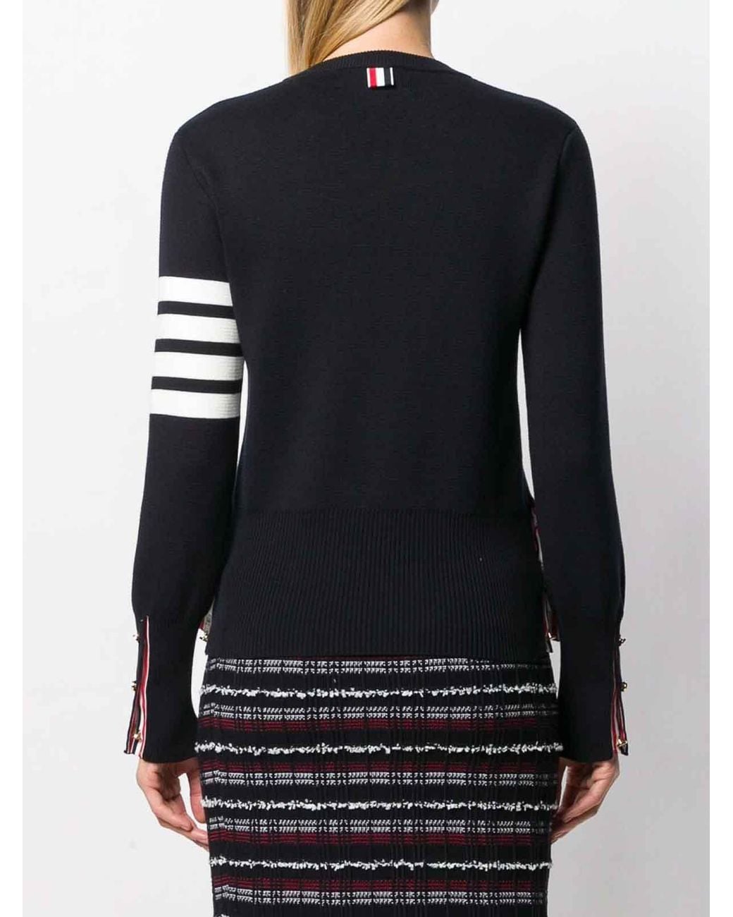 Thom Browne Black 4Bar Cotton Sweater