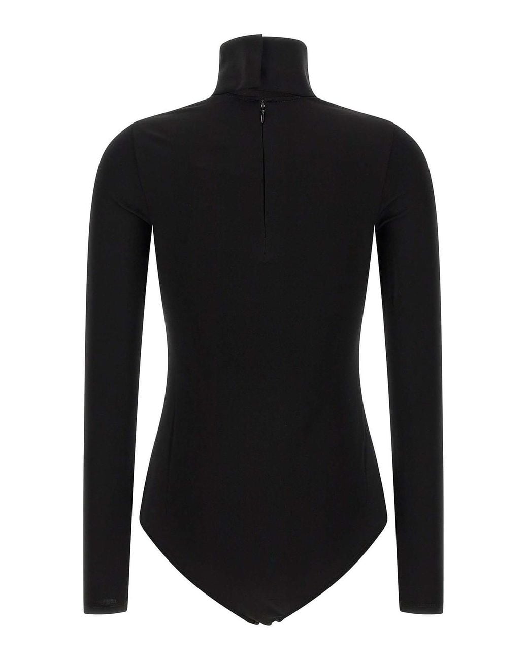 Courreges Black Jersey Mockneck Bodysuit