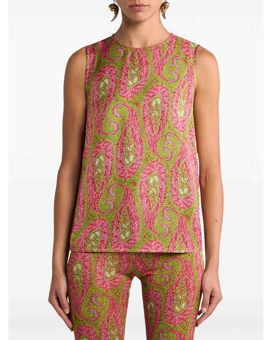 Etro Multicolor Tank Top With Side Vents