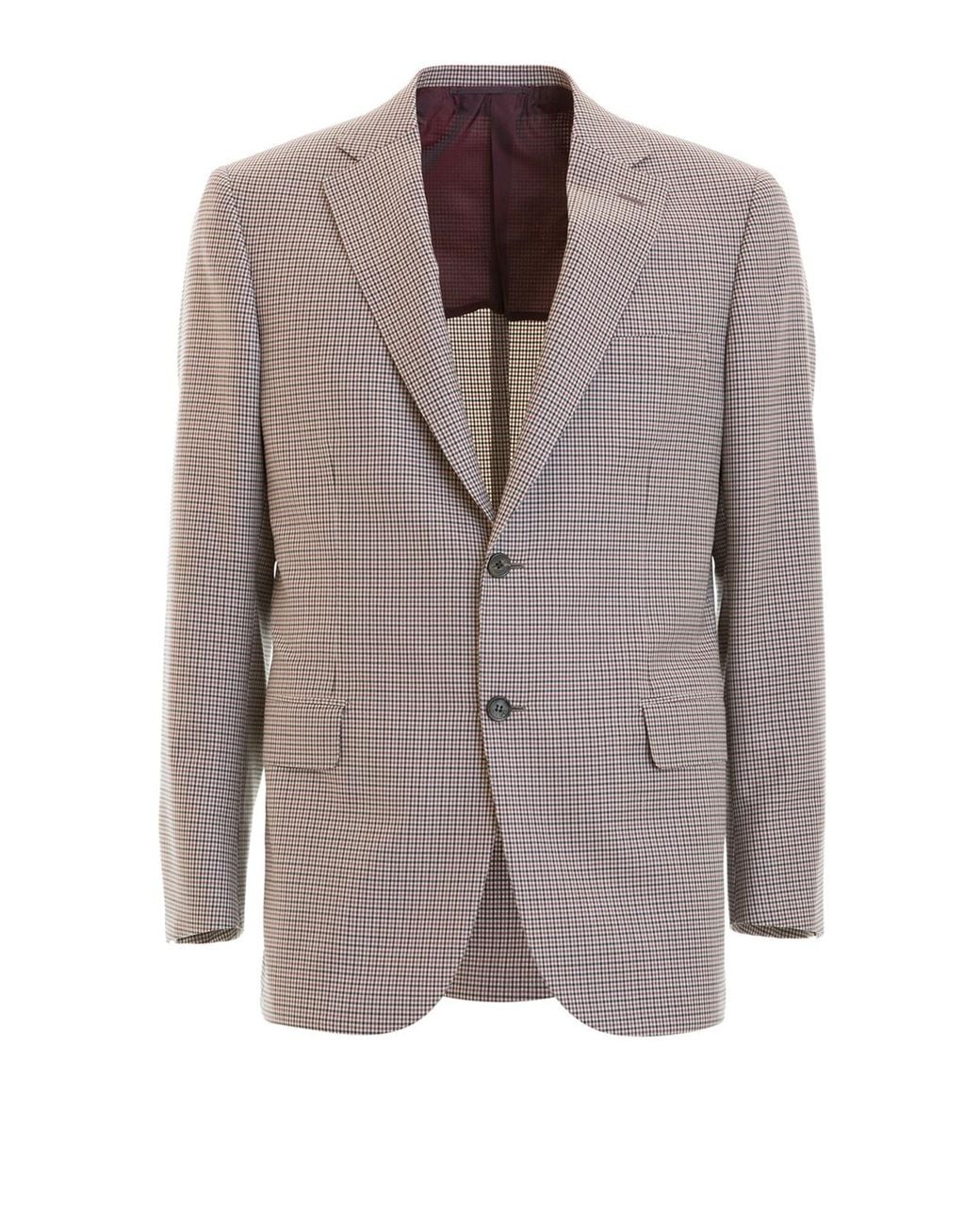 Brioni Brown Houndstooth Unstructured Blazer for men