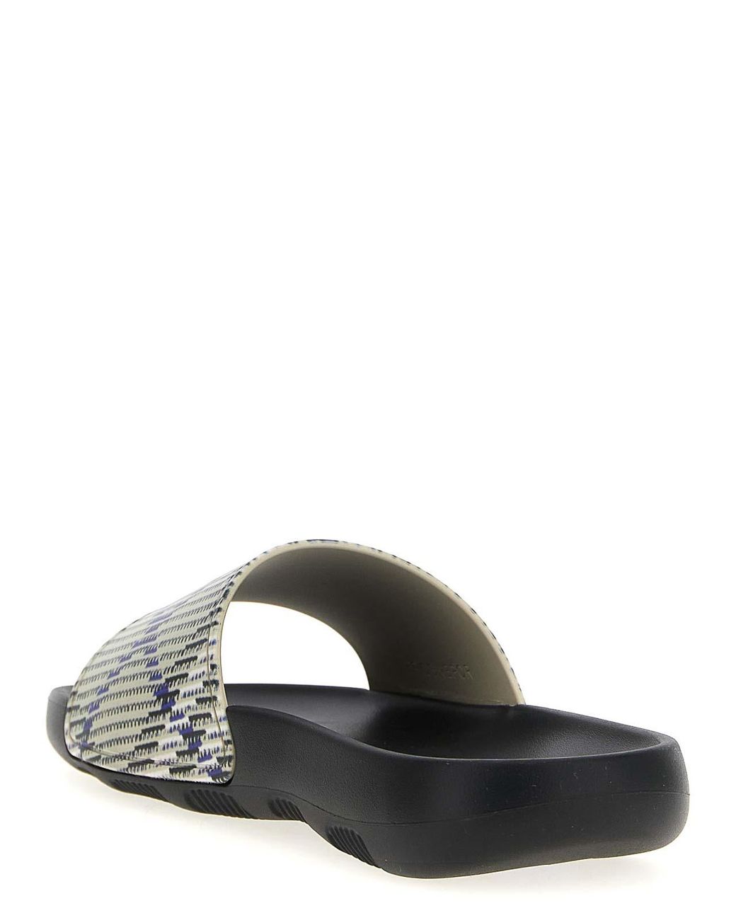 Burberry White Dive Check Sandals for men