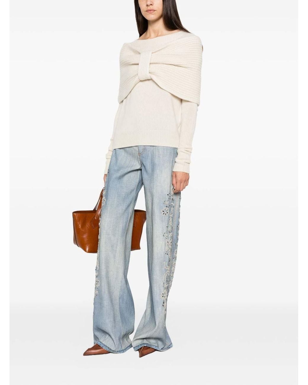 Ermanno Scervino Blue Faux-Denim Trousers