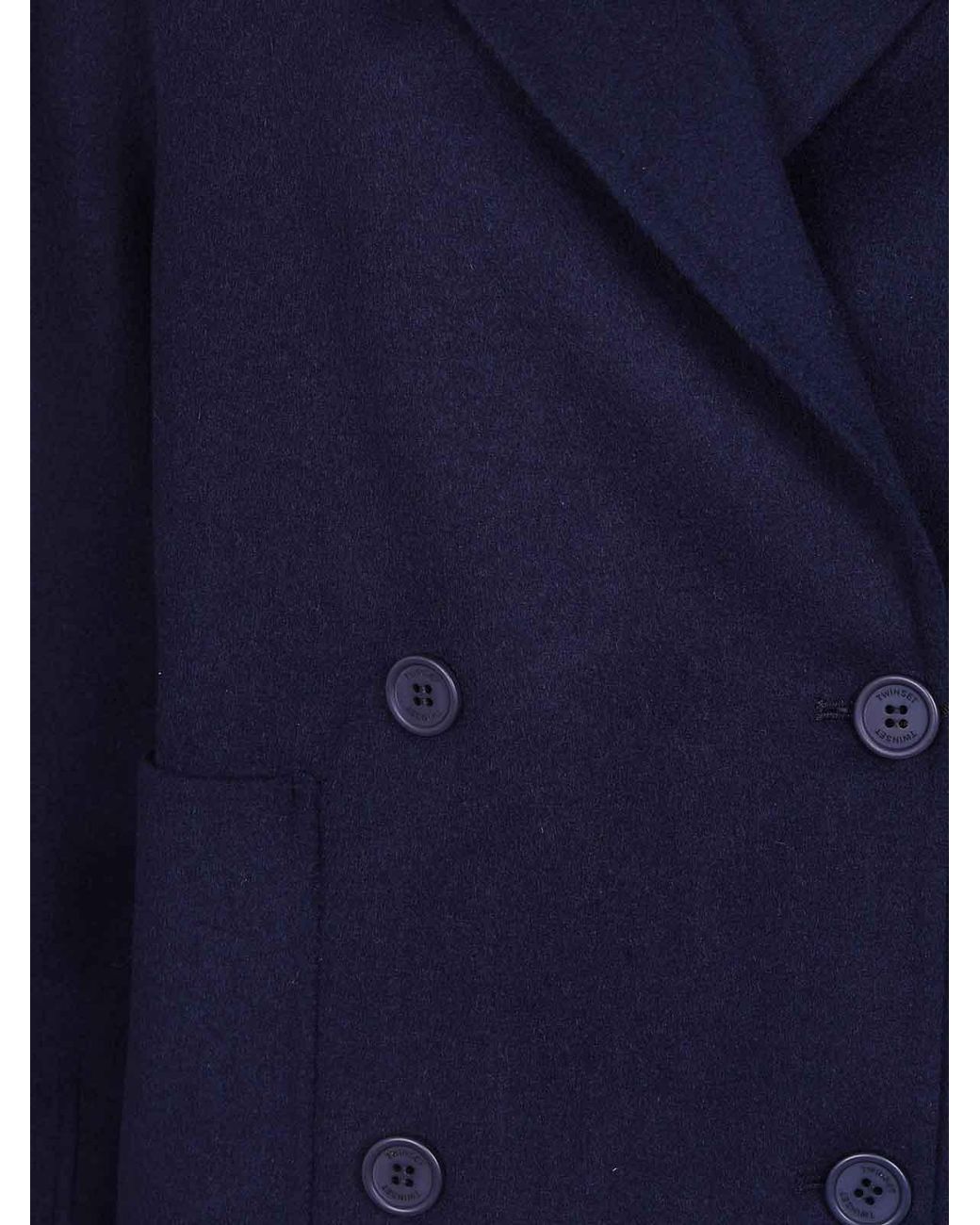Twinset Blue Double Brested Peacoat
