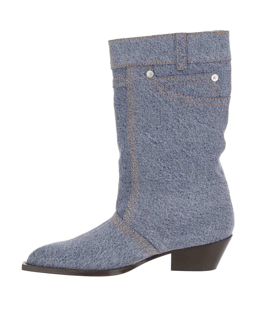 Moschino Blue Denim Boots
