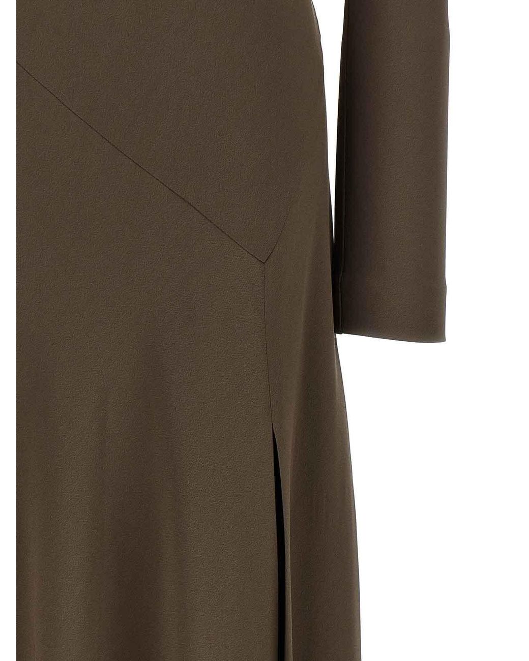 Alberta Ferretti Brown Bare Shoulder Dress
