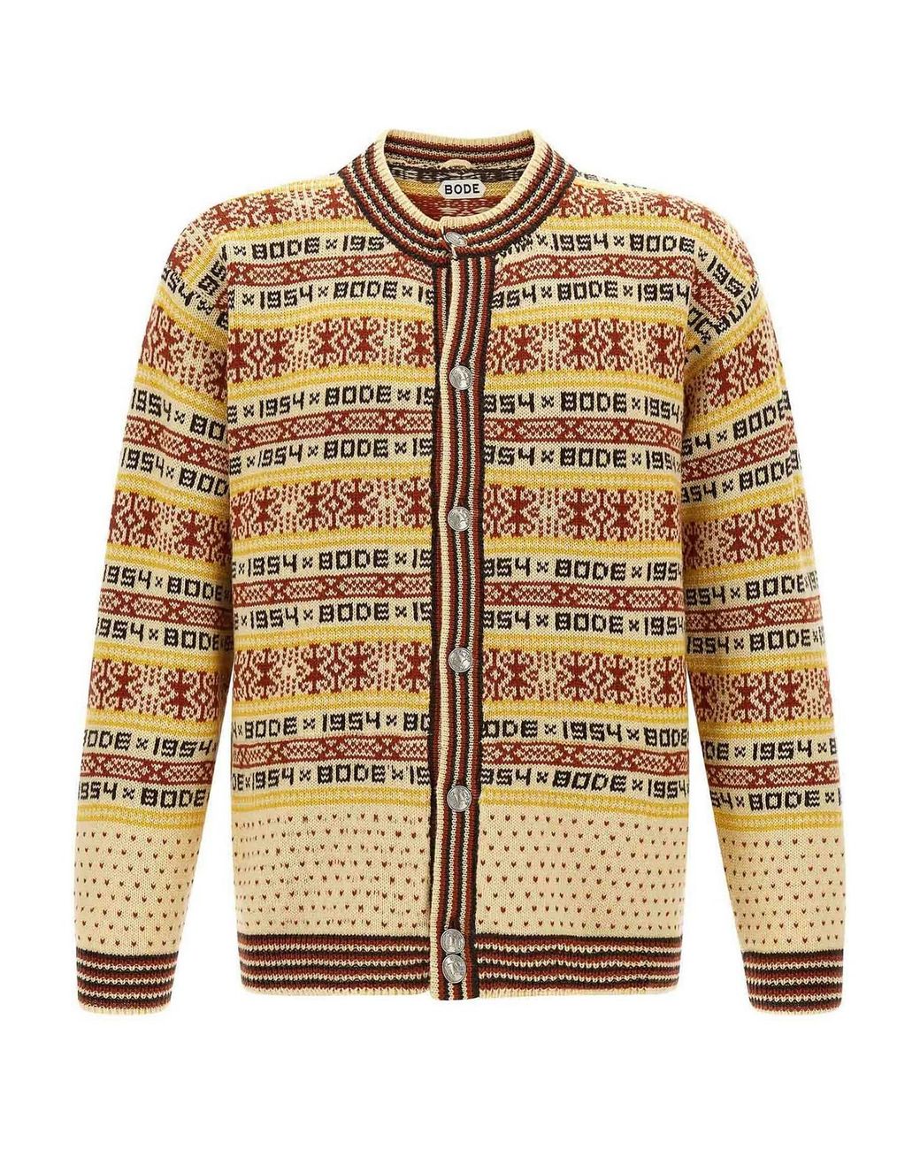 Bode Metallic Marzipan Cardigan for men
