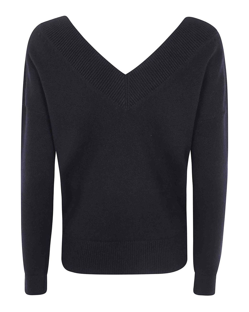 Tom Ford Blue Cashmere Fin 7 Off-Shoulders V Neck Sweater