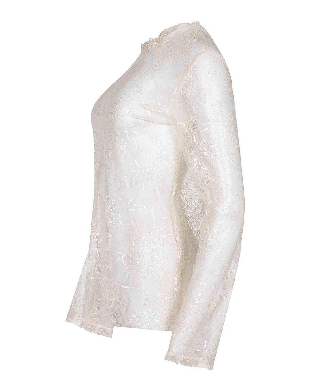 Alberta Ferretti White Shirt Made Of Lace