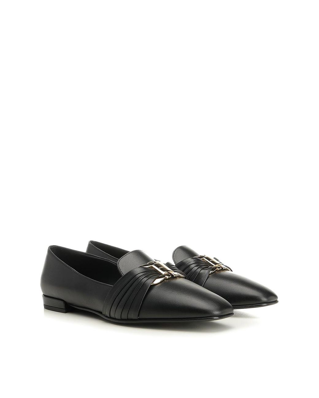 Ferragamo Black Gancini Ornament Moccasin