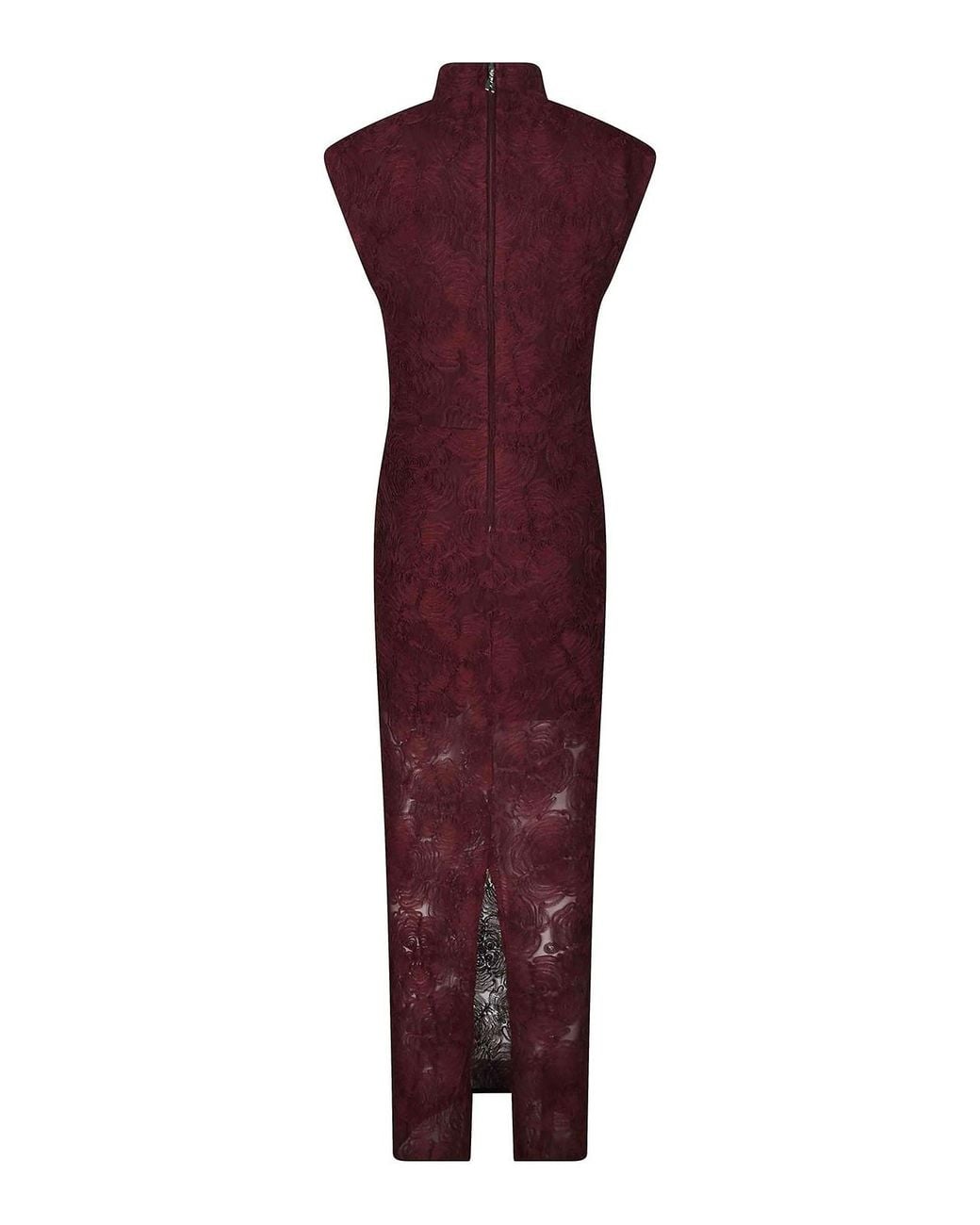 ROTATE BIRGER CHRISTENSEN Purple Flower Mesh Floral High Neck Maxi Dress