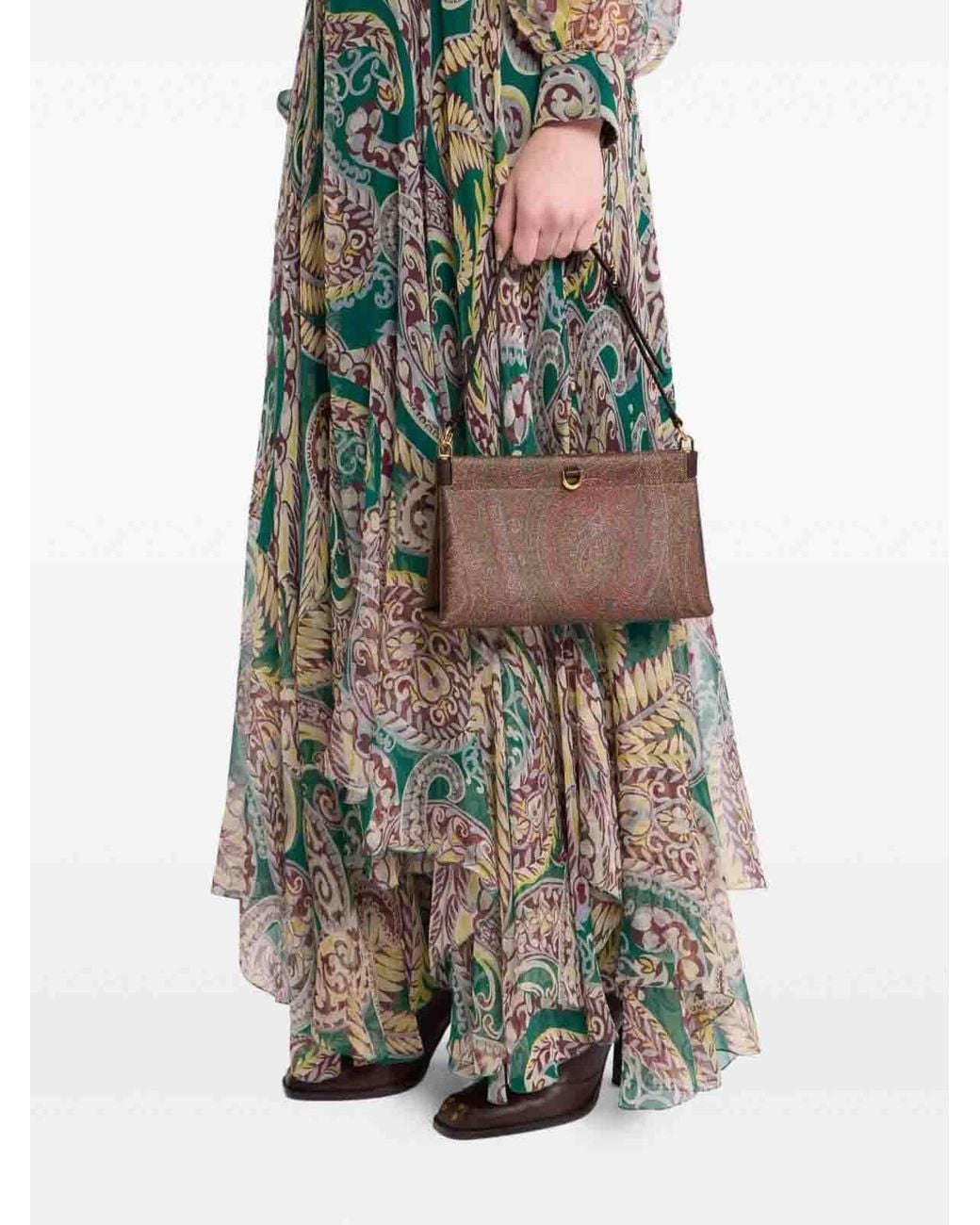 Etro Brown Clutch Talk Xs Arnica Bag