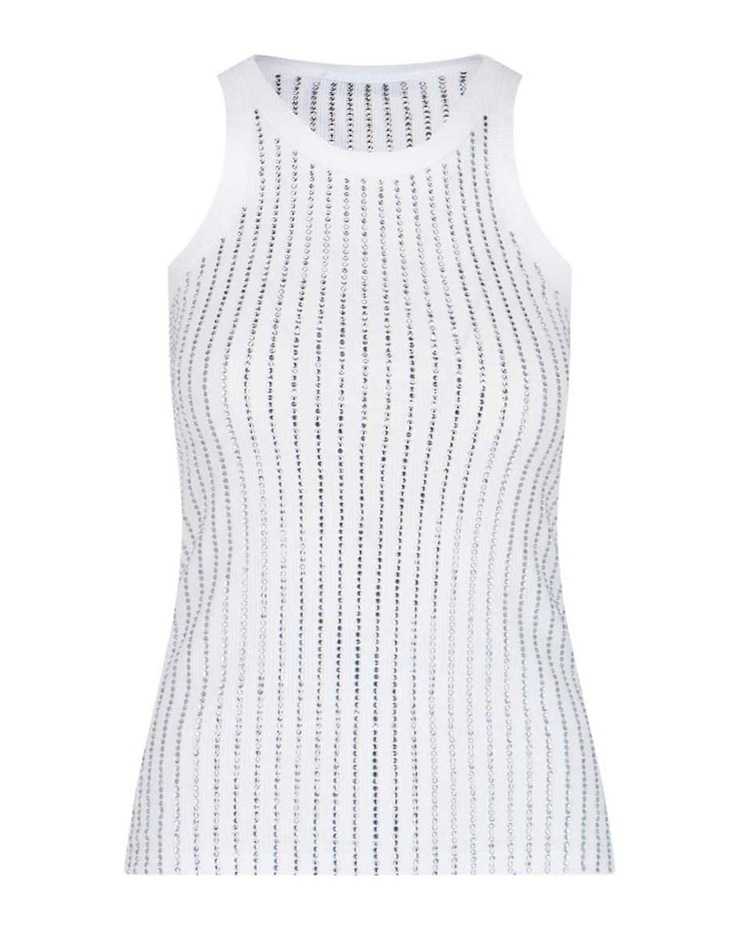 The Attico White Top With Crystals