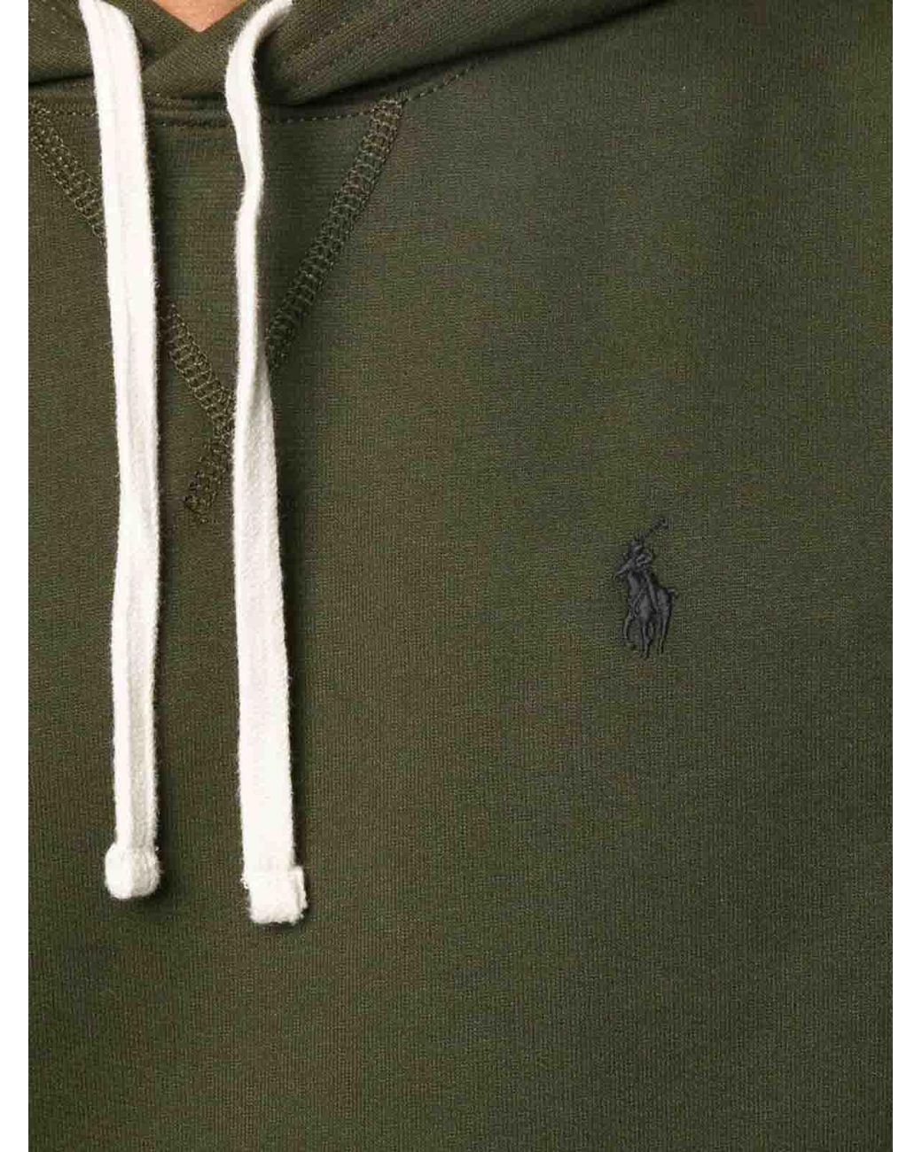 Polo Ralph Lauren Green Dark Hoodie With Kangaroo Pocket for men