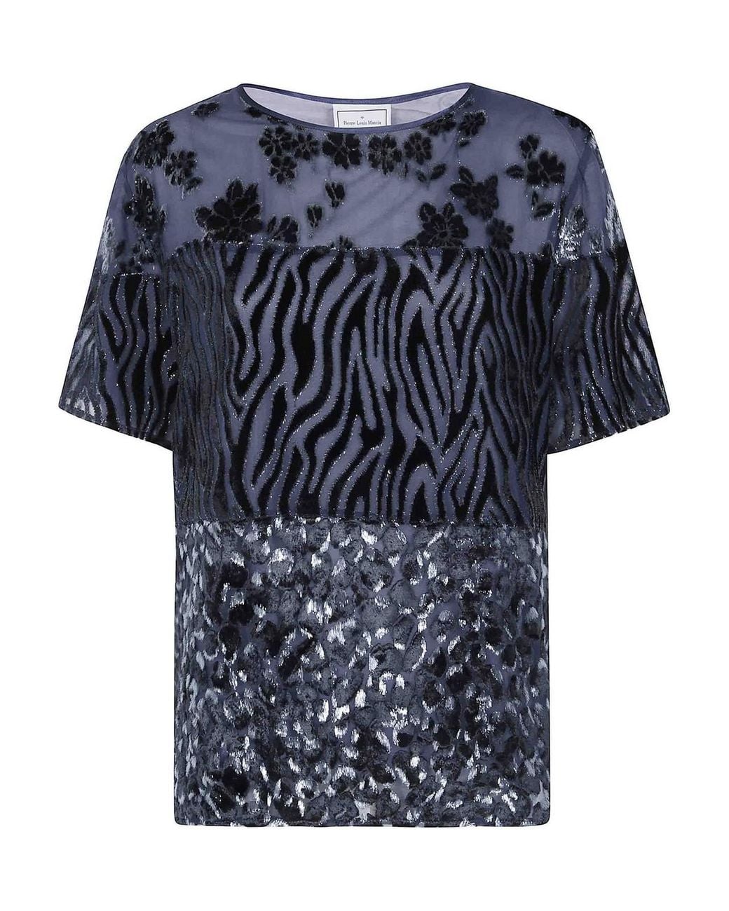 Pierre Louis Mascia Blue Patchwork T-Shirt