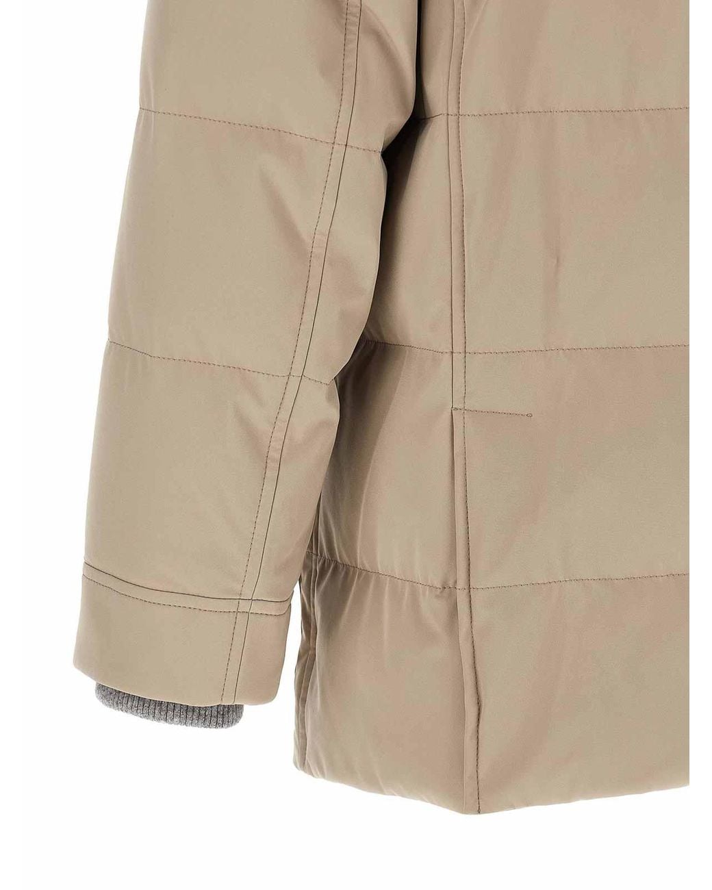 Brunello Cucinelli Natural Quilted Parka for men