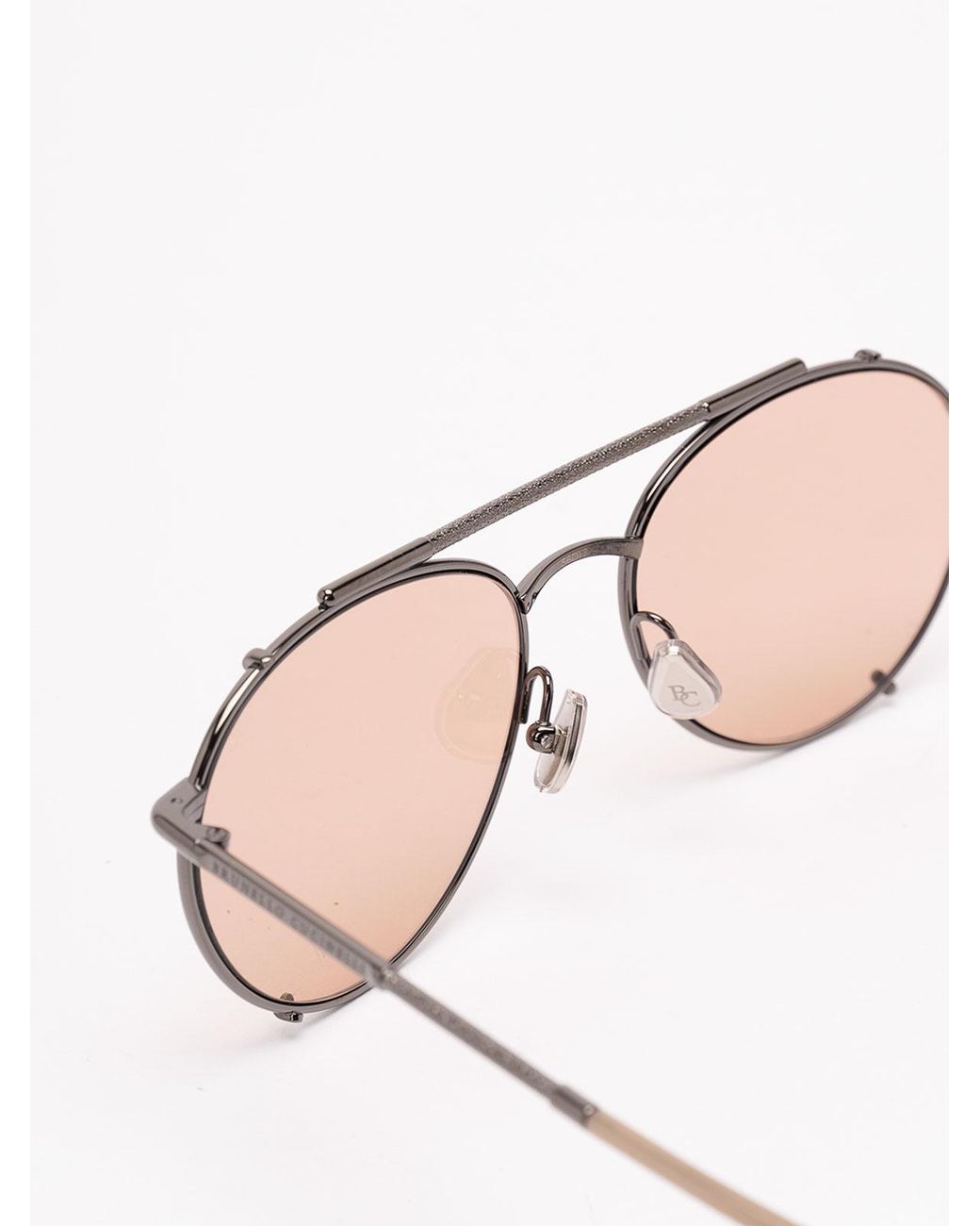 Brunello Cucinelli Pink Round Titanium Sunglasses