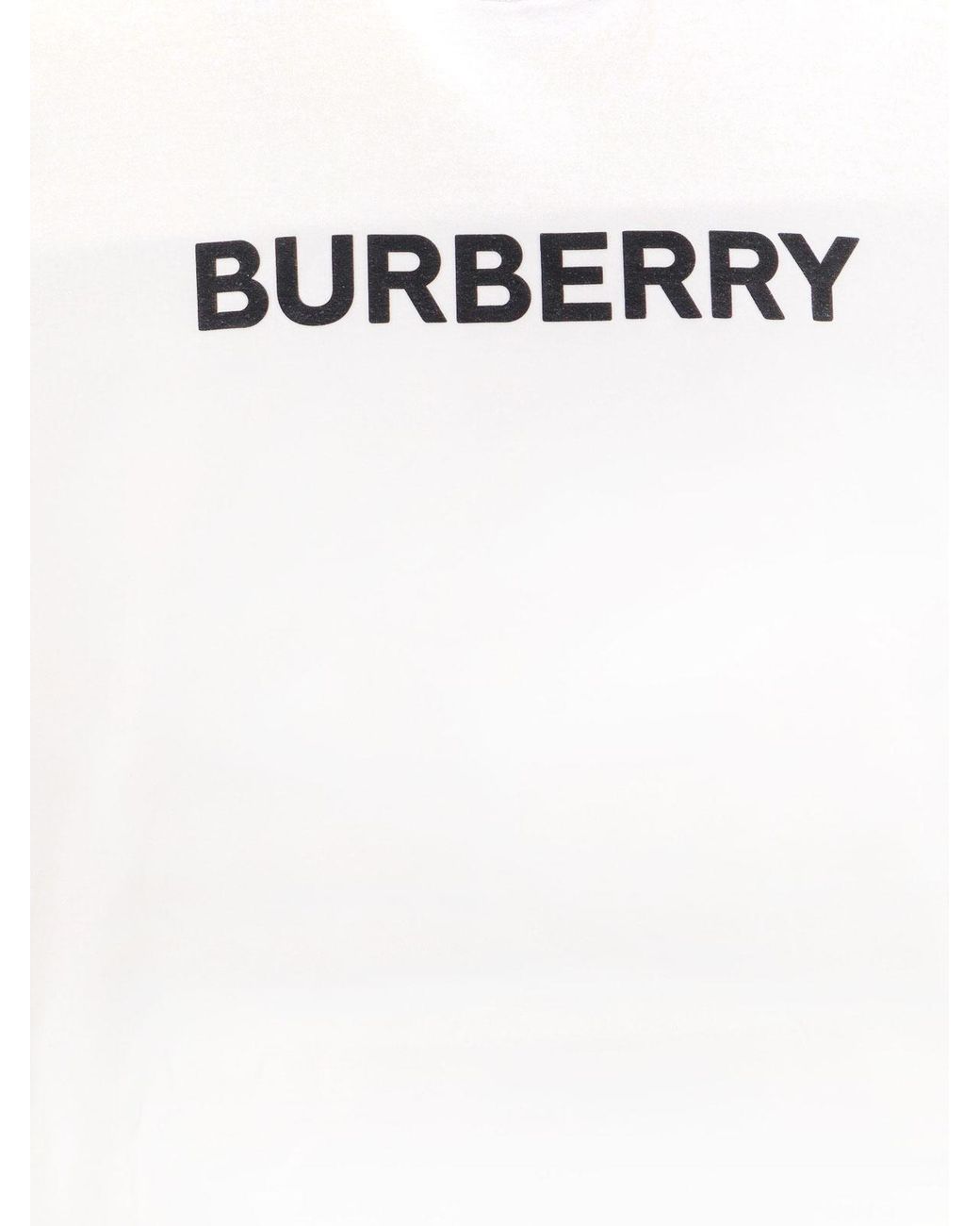 Burberry White Cotton T-Shirt With Logo Print for men