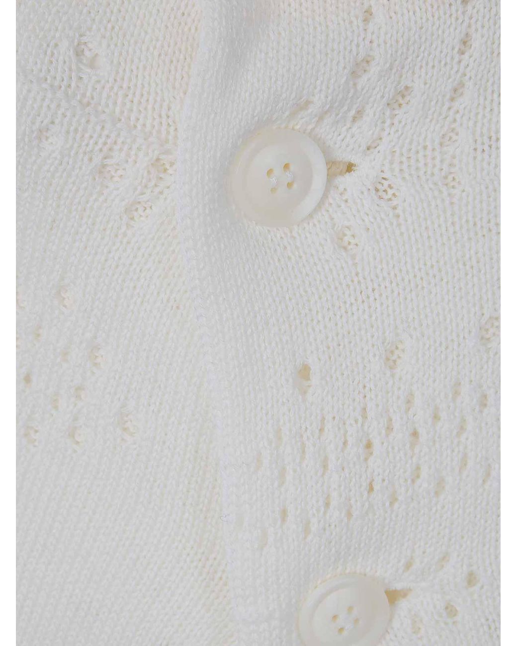 Y's Yohji Yamamoto White Off-Neck Cropped Button Cardigan