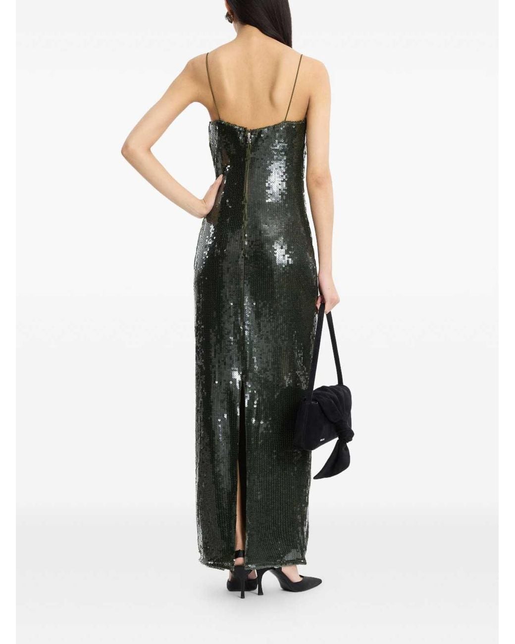 ROTATE BIRGER CHRISTENSEN Green Yuliana Sequin Long Dress