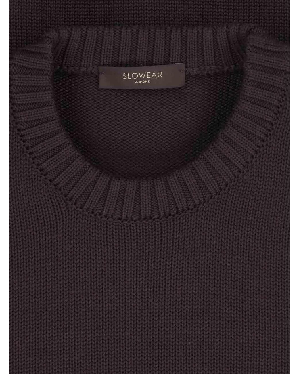 Zanone Black Virgin Wool Sweater for men