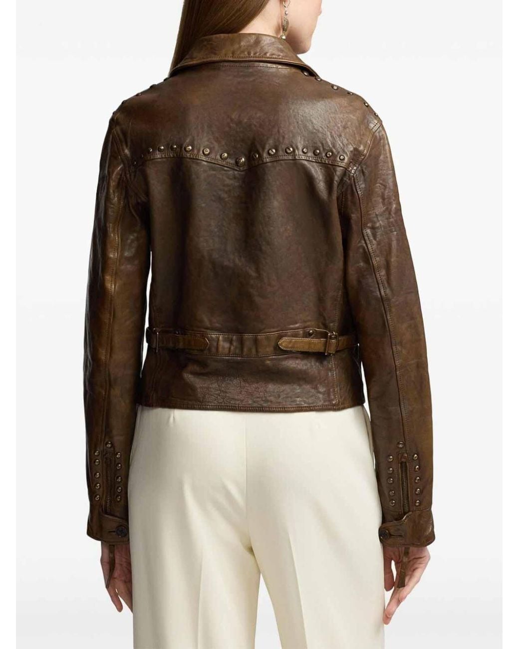 Polo Ralph Lauren Brown 'Andrea' Leather Jacket