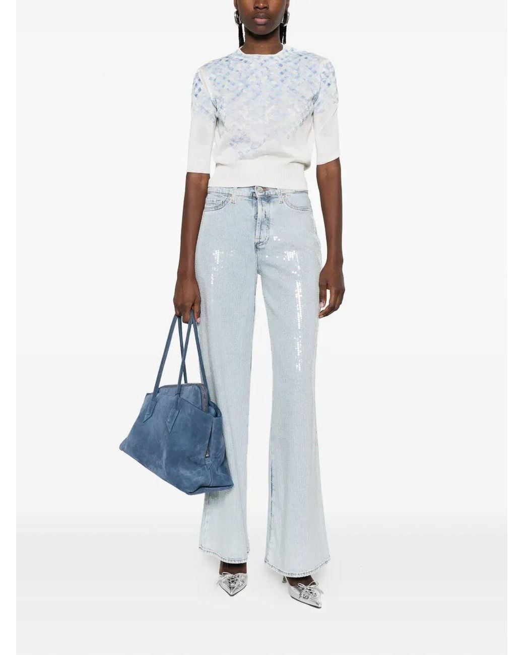 Ermanno Scervino White Short Sleeve Sweater