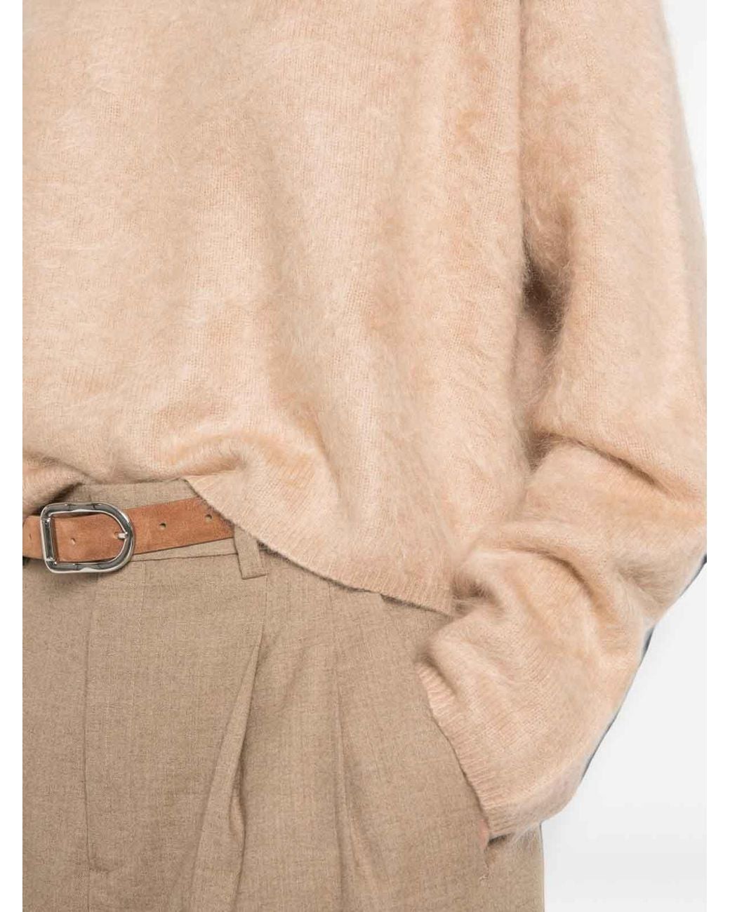Soft Goat Natural Wool Crewneck Jumper