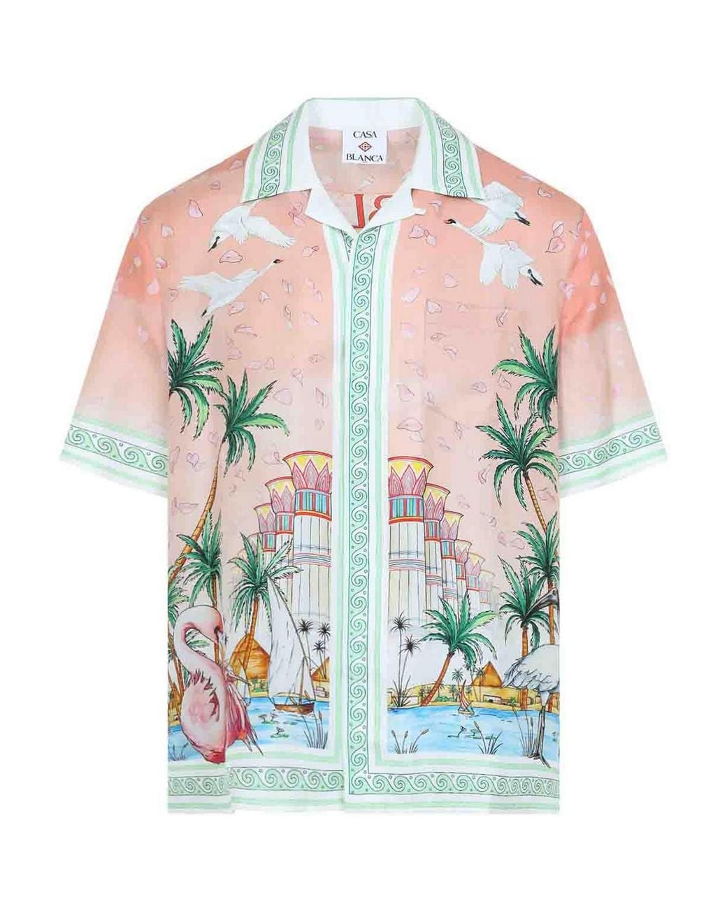 Casablanca Blue Ethereal Cuban Collar S/S Shirt for men