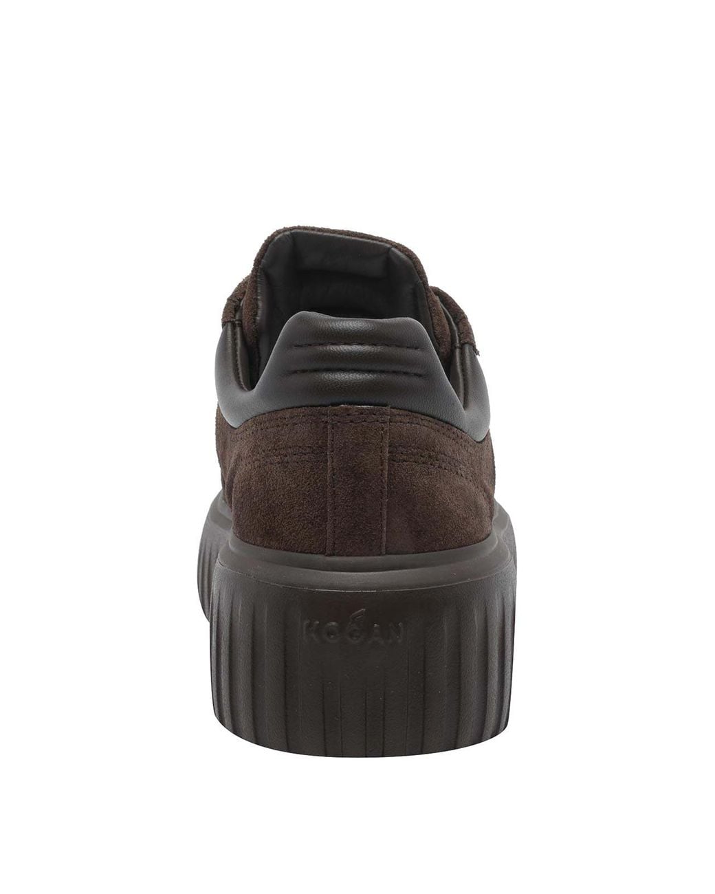 Hogan Brown H-Stripes Suede Platform Sneakers