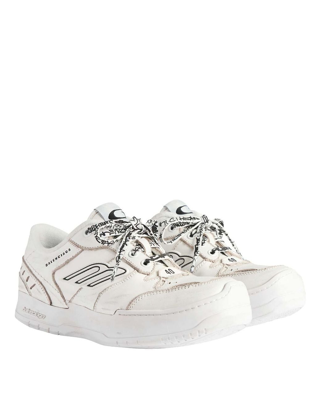 Balenciaga White Hamptons Platform Sneakers