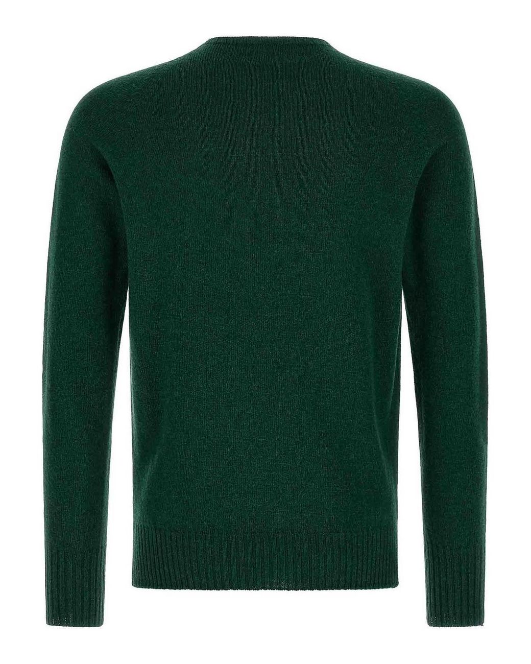 Ma'ry'ya Green Crew-Neck Sweater With Slits for men