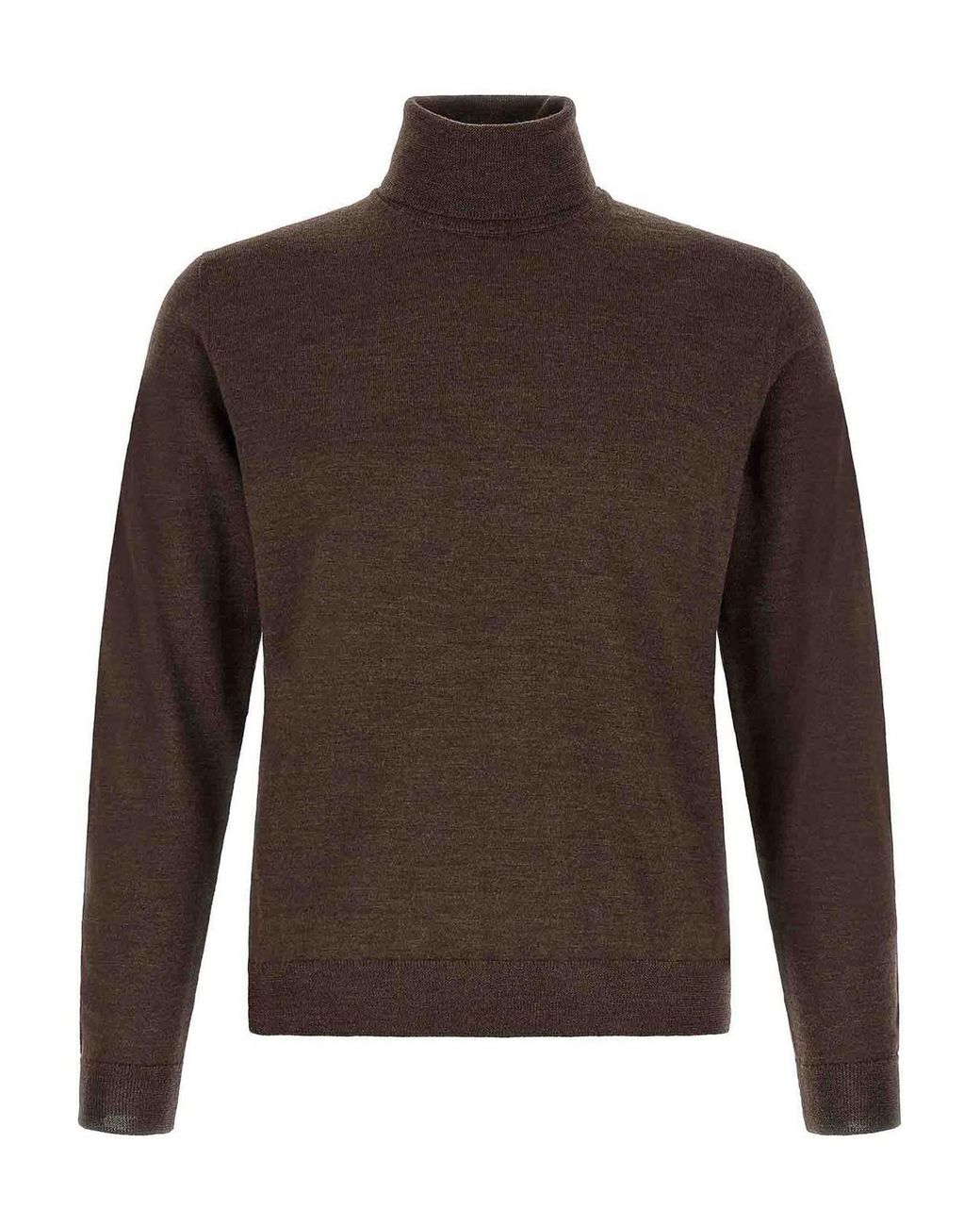 Zanone Brown Turtle-Neck Sweater for men