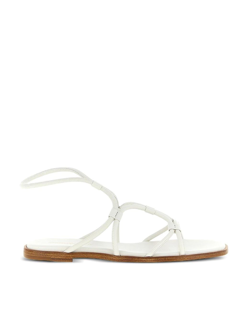 Gianvito Rossi White Leather Flat Sandals